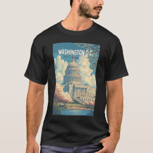 Washington DC Hauptstadt Travel Art Vintag T-Shirt