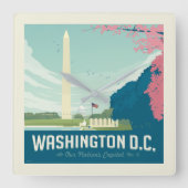 Washington DC | Hauptstadt unserer Nation Quadratische Wanduhr (Vorderseite)