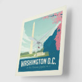 Washington DC | Hauptstadt unserer Nation Quadratische Wanduhr (Winkel)