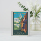 Washington DC Hauptstadt Vintage Travel Poster Postkarte (Stehend Vorderseite)