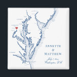 Washington DC Hochzeit in Urlaubsort Gefallen Magnet<br><div class="desc">Schnelle und einfache Bestellung! Diese Magnete der Washington DC-Landkarte machen große DC-Gastgeschenke Hochzeiten,  um in Ihre Begrüßungstaschen der Washington DC-Hochzeit in Urlaubsort einzuschließen. Bewegen Sie das Herz,  indem Sie unter "Anpassen" auf "Bearbeiten mit dem Designwerkzeug" klicken. Mit einer Karte von Chesapeake Bay mit Artwork by Coastal Map Designs</div>