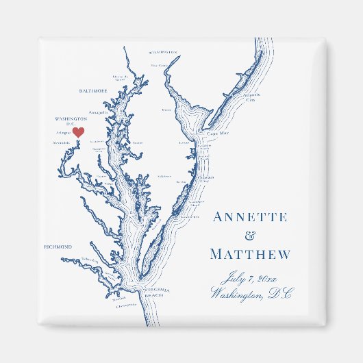 Washington DC Hochzeit in Urlaubsort Gefallen Magnet (Vorne)