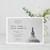 Washington DC Hochzeitsessen Probe Einladung (Stehend Vorderseite)