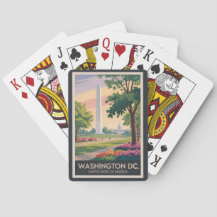 Washington DC Illustration Reise Kunst Vintage Spielkarten