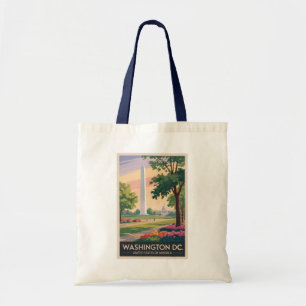 Washington DC Illustration Reise Kunst Vintage Tragetasche