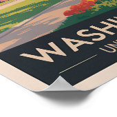 Washington DC Illustration Travel Art Vintag Poster (Ecke)