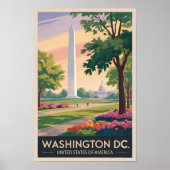 Washington DC Illustration Travel Art Vintag Poster (Vorne)