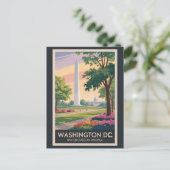 Washington DC Illustration Travel Art Vintag Postkarte (Stehend Vorderseite)