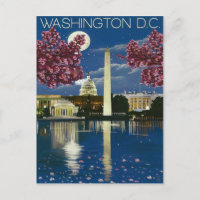 Washington DC in der Nacht, weißes Haus, Frühling