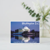 Washington DC Jefferson Memorial in der Dusk Postc Postkarte (Stehend Vorderseite)