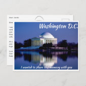 Washington DC Jefferson Memorial in der Dusk Postc Postkarte (Vorne/Hinten)