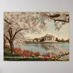 Washington DC Jefferson Memorial Vintage Reise Poster