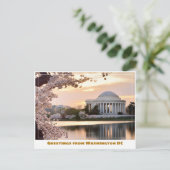 Washington DC Jefferson Memorial w Cherry Tree Postkarte (Stehend Vorderseite)