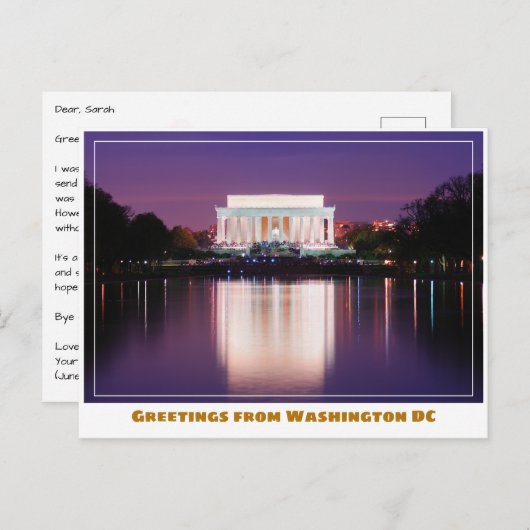 Washington DC Jefferson Memorial w Cherry Tree Postkarte (Vorne/Hinten)