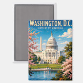 🏛️ Washington DC Kapitol Reiseerinnerung Magnet (Vorderseite/Rückseite)
