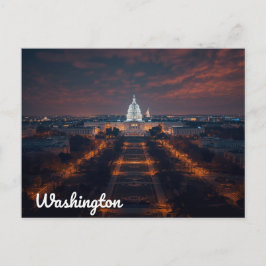 Washington DC Kapitolgebäude Nacht Postkarte