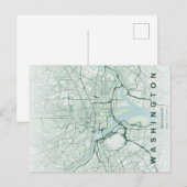 Washington, DC Karte Minimale Postkarte (Vorne/Hinten)
