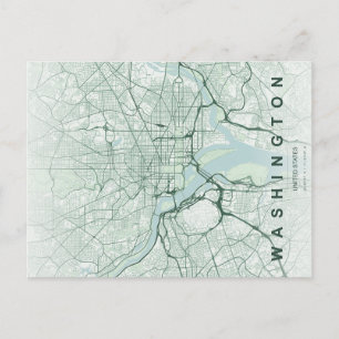 Washington, DC Karte Minimale Postkarte