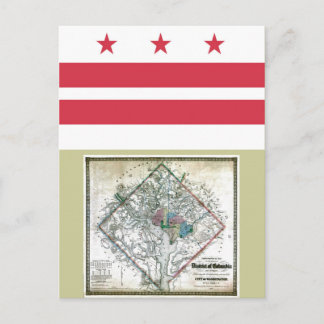 Washington DC Karte und Flagge