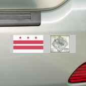 Washington DC-Karte und Flagge Autoaufkleber (Auf Auto)