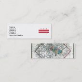 Washington DC-Karte und Flagge Mini Visitenkarte (Vorne/Hinten)