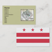 Washington DC-Karte und Flagge Visitenkarte (Vorne/Hinten)