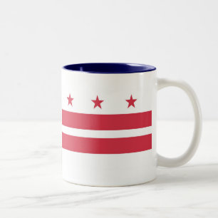 Washington DC-Karte und Flagge Zweifarbige Tasse