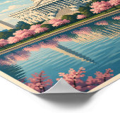 Washington DC Kirschblüten Illustration Reise Poster (Ecke)