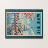 Washington DC Kirschblüten Illustration Reise Puzzle (Horizontal)