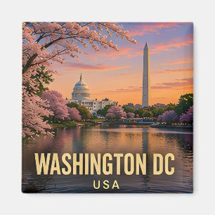 Washington DC Kirschblüten Monument Skyline Magnet