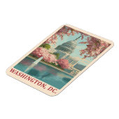Washington DC - Kirschblüten und Hauptstadt Gebäud Magnet (Linke Seite)