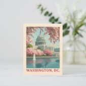 Washington DC - Kirschblüten und Hauptstadt Gebäud Postkarte (Stehend Vorderseite)