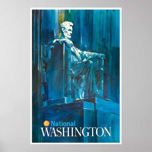 Washington DC Kunst Reiseposter Lincoln Memorial Poster (Vorne)