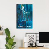 Washington DC Kunst Reiseposter Lincoln Memorial Poster (Heimbüro)