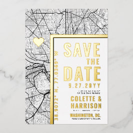 Washington DC Liebe Locator | Hochzeitsstichtag sp Folieneinladung