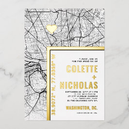 Washington, DC Liebe Locator | Städtische Hochzeit Folieneinladung