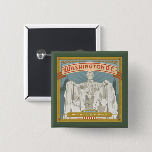 Washington DC | Lincoln Memorial Button (Vorne & Hinten)