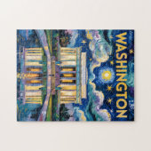 Washington DC Lincoln Memorial Lebendiges Van Gogh Puzzle (Horizontal)