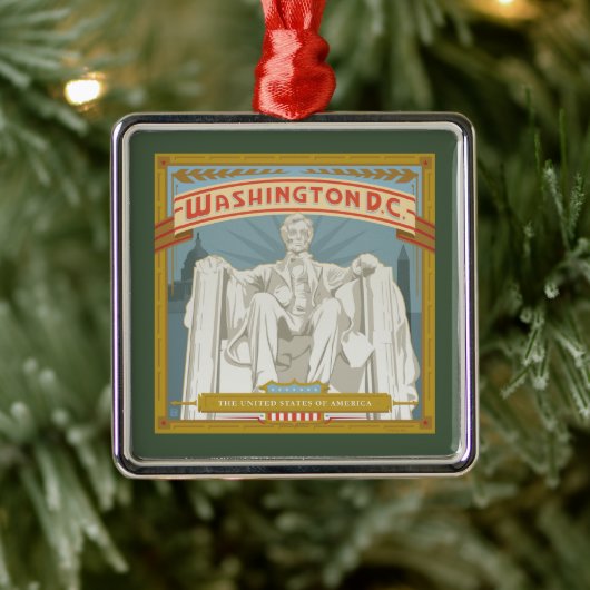 Washington DC | Lincoln Memorial Ornament Aus Metall (Baum)