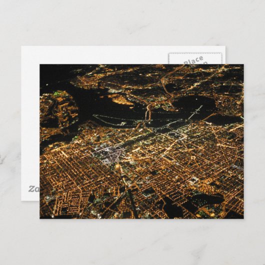 Washington DC Luftabend Postkarte (Vorne/Hinten)