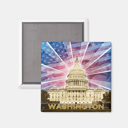 Washington DC Magnet (Vorderseite/Rückseite)