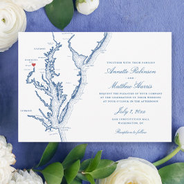Washington DC Map Elegant Marine Wedding Einladung