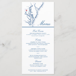 Washington DC Map Elegant Navy Script Wedding Menükarte