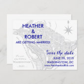 Washington DC Map Save the Date (graue Karte) (Vorne/Hinten)