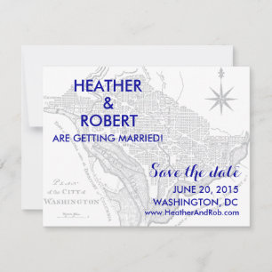Washington DC Map Save the Date (graue Karte)