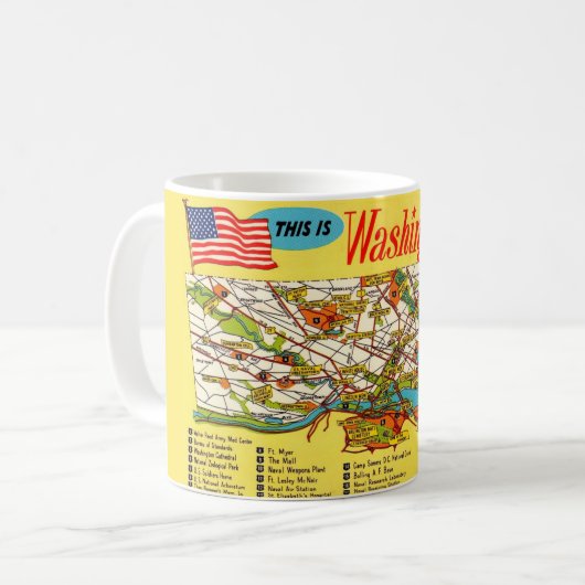 Washington DC Map Tasse (Vorderseite Links)