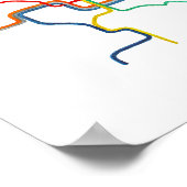 Washington DC Metro-Kartenkunst Poster (Ecke)