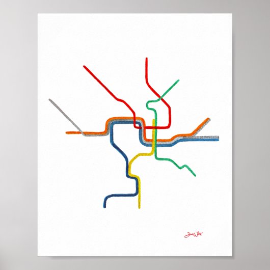 Washington DC Metro-Kartenkunst Poster (Vorne)