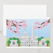 Washington DC mit Cherry Blossoms Einladung (Vorne/Hinten)