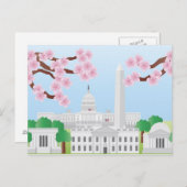 Washington DC mit Cherry Blossoms Postcard Postkarte (Vorne/Hinten)